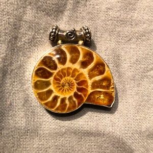 Ammonite & Sterling Silver Pendant